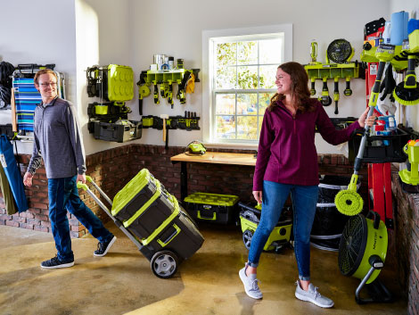 LINK kits and rolling storage used in the garage