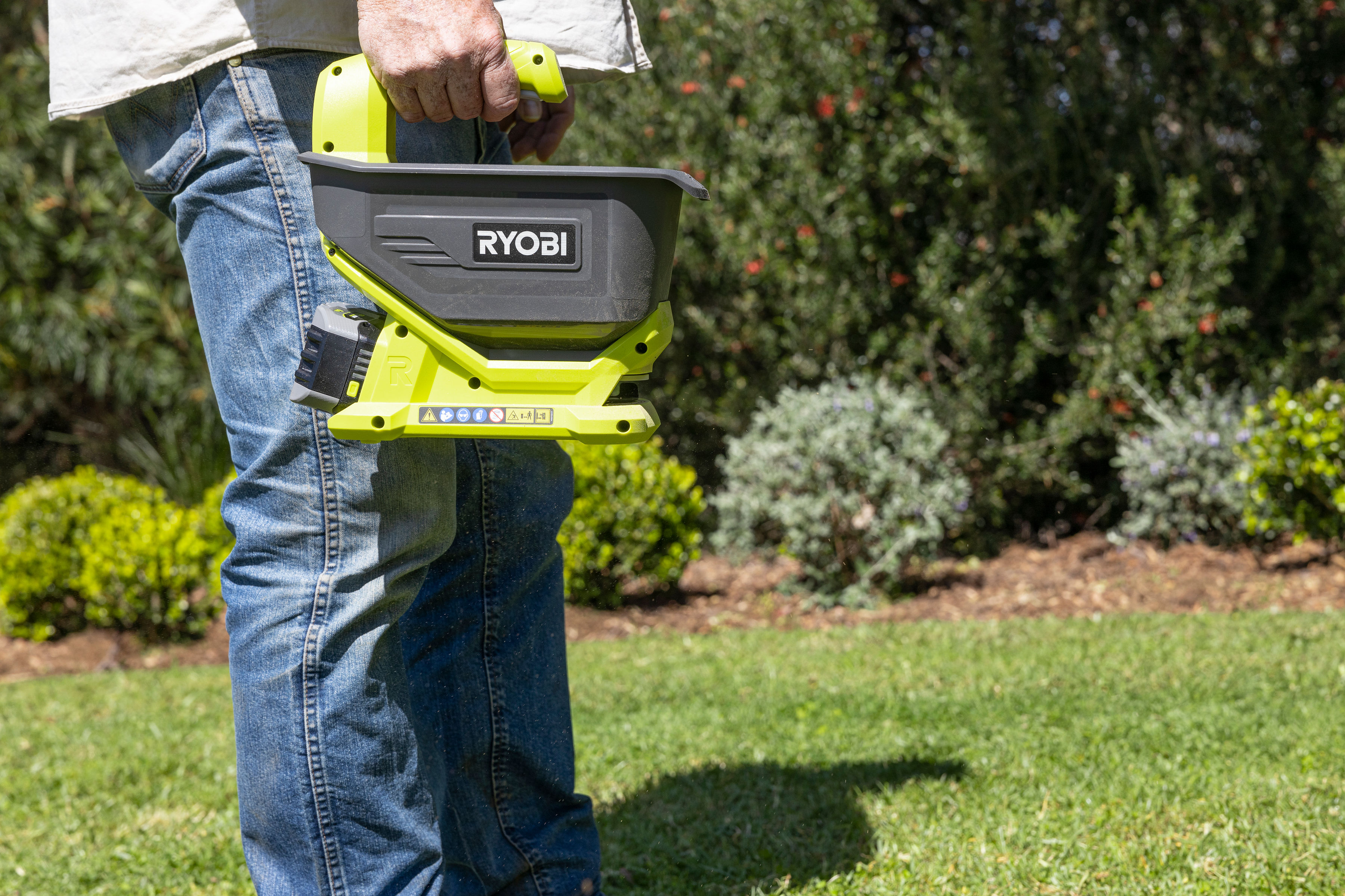 Jason Hodges uses a RYOBI seed spreader