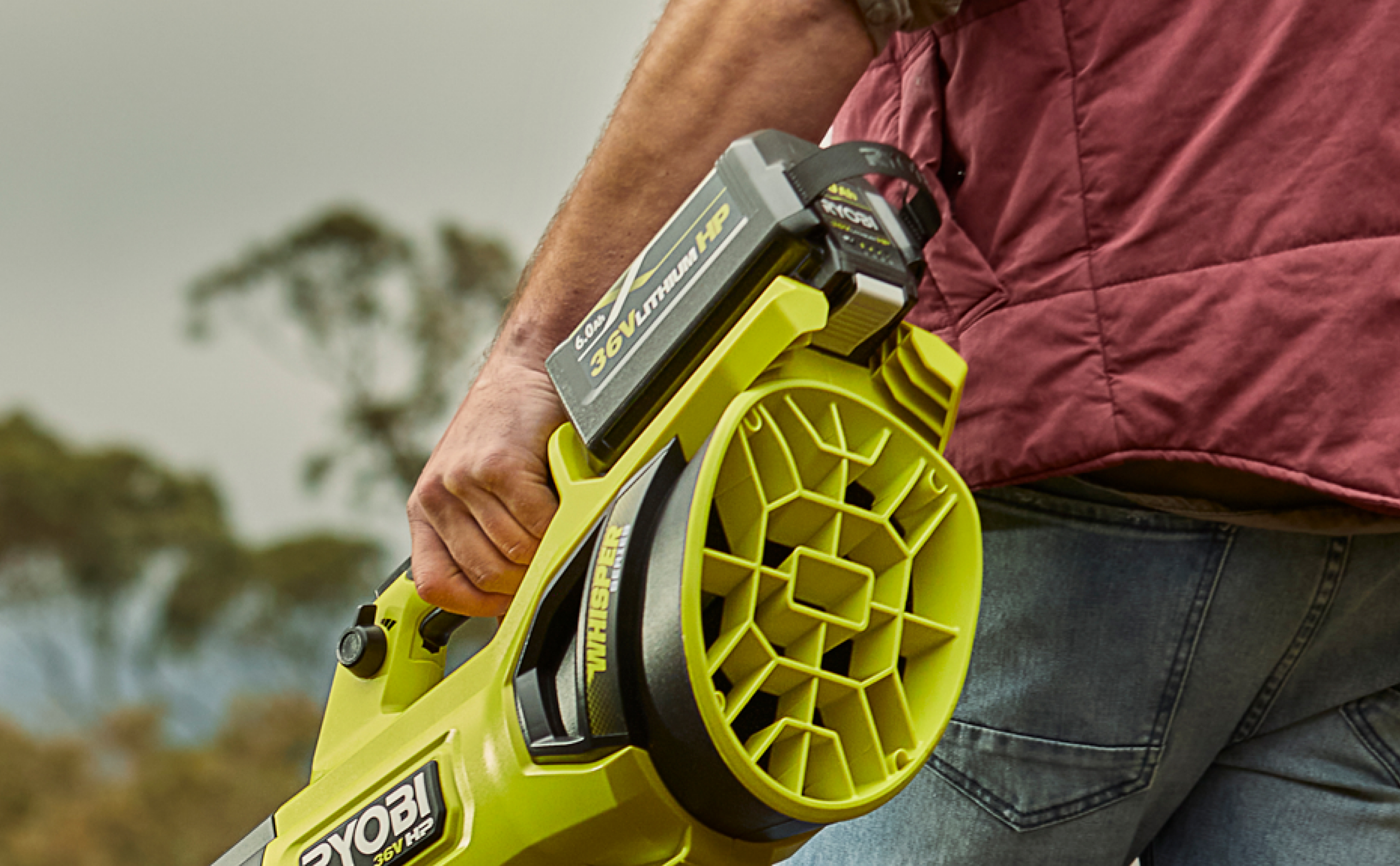 RYOBI 36V Battery in Leaf Blower