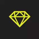 Icon: hyper green diamond on a black background