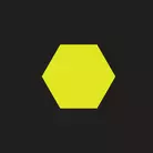 Icon: solid hyper green hexagon on a black background