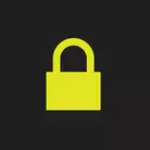 Icon: hyper green padlock on a black background