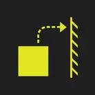 Icon: hyper green box with arrow pointing to a wall on a black background