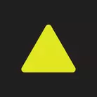 Icon: hyper green triangle on a black background