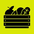 Icon: black fruit box on hyper green background